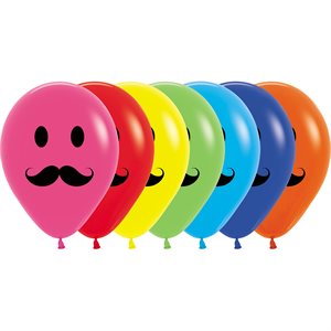 "11"" Smiley Face Mustache Assortment (50pcs) "