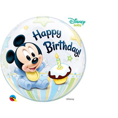 M.22'' MICKEY MOUSE 1ST BIRTHDAY BUBBLES