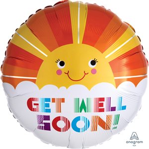 18"M.GET WELL SOON SMILEY SUNSHINE