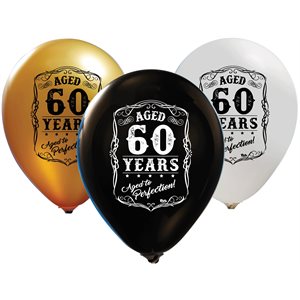 "Aged 60 years - Aged to Perfection (50CT) - 12"" Latex Ball