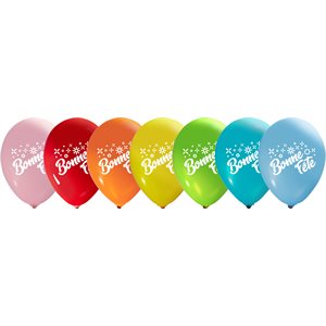 Bonne fête XO - (50ct) 12" Latex Balloons - 2 sides