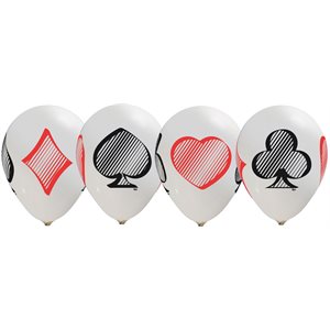 "Casino - (50ct) 12"" Latex Balloons - 4 sides"