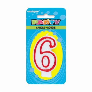 DELUXE NUMERAL CANDLE "6"