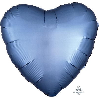 18'' M. STEEL BLUE SATIN HEART