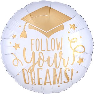 18'' M.FOLLOW YOUR DREAMS WHITE&GOLD