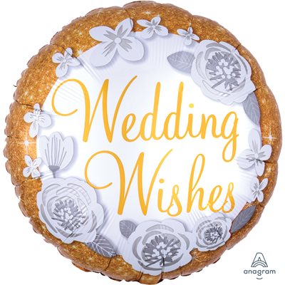 18''M. WEDDING WISHES GOLD&SILVER