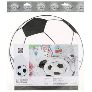 Set de table Foot Noir Ø 34 cm Sachet de 6 pièces