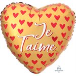 M.18'' JE T'AIME SATIN COEURS ROUGE