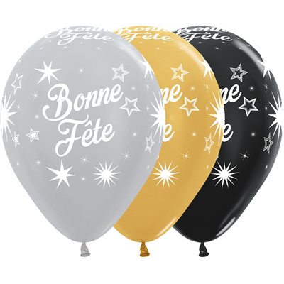 "11"" Bonne Fête Clignote Satin Assortment (50pcs)"