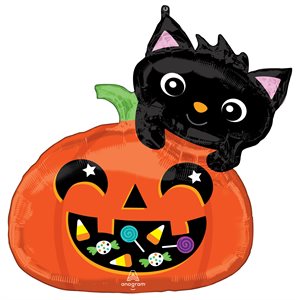 M.25'' CAT AND CANDY PUMKIN H / S