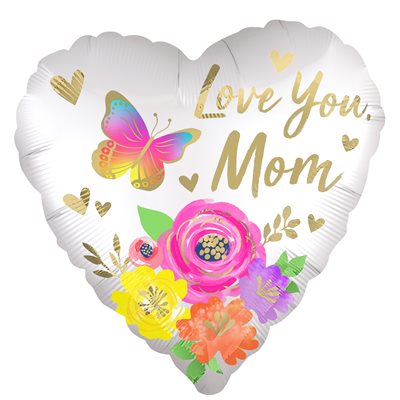 M.28'' LOVE YOU MOM SATIN FLORAL H / S