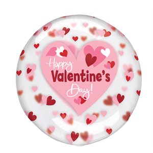 M.15'' CLEAR VALENTINE PLAYFUL HEARTS