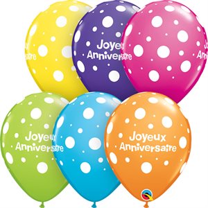 B.11'' JOYEUX ANNIVERSAIRE POLKA DOTS P / 50