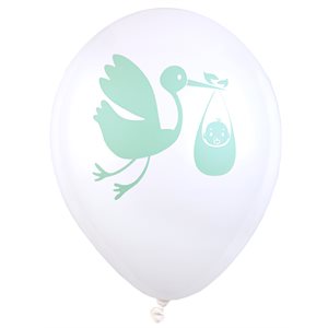 Ballon Baby shower Vert Ø 23 cm Sachet de 8 pièces