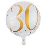 Ballon Alu des âges or 30 ans Ø 45 cm Sachet d'1 pièce