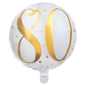 Ballon Alu des âges or 80 ans Ø 45 cm Sachet d'1 pièce