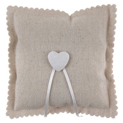 Coussin coeur Naturel 15 x 15 cm Sachet d'1 pièce