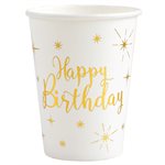 Gobelet Happy birthday Or Ø 7.8 x 9.7 cm  /  27cl Sachet de 10