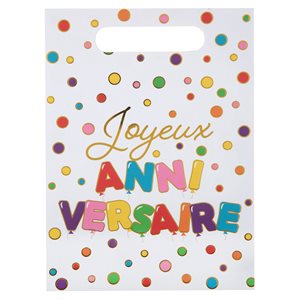 Sac Anniversaire ballon métal Multicolore 16.5 x 23 cm Sache