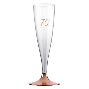 Flûte âge rose gold 70 ans 14 cl Thermorétracté 6 pièces