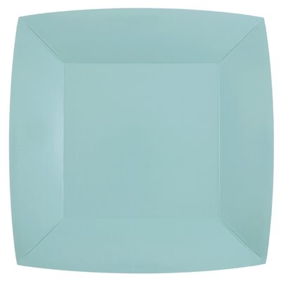 Grande assiette carrée Bleu clair Sachet de 10 pièces 23 x 2