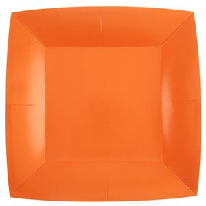 Grande assiette carrée Orange Sachet de 10 pièces 23 x 23 cm