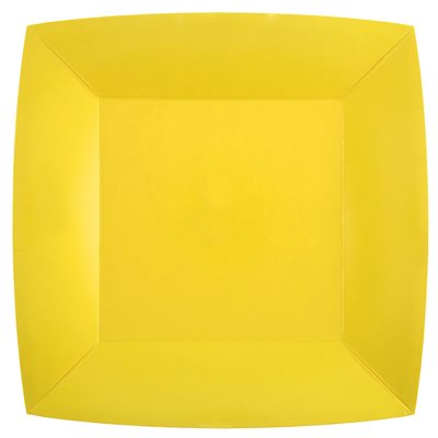 Grande assiette carrée Jaune Sachet de 10 pièces 23 x 23 cm