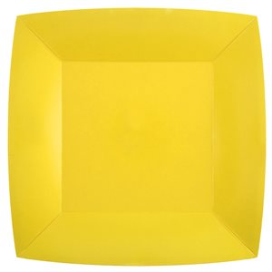 Grande assiette carrée Jaune Sachet de 10 pièces 23 x 23 cm