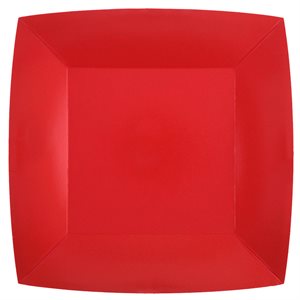 Grande assiette carrée Rouge Sachet de 10 pièces 23 x 23 cm