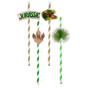 Paille Dinosaure Multicolore 19.2 x 0.6 cm Boîte de 8 pièces