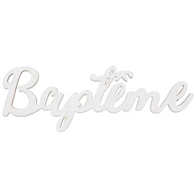 Déco à parsemer Baptême Blanc 6 x 2.1 cm Sachet de 10 pièces