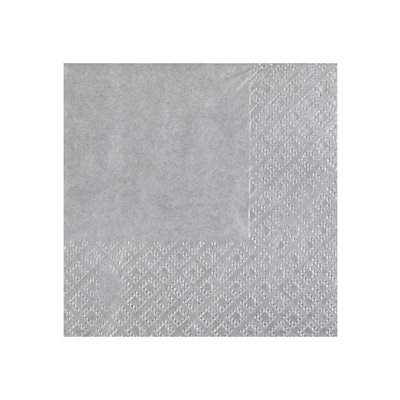 Serviette cocktail Crystal Argent Sachet de 25 pièces 21 x 2