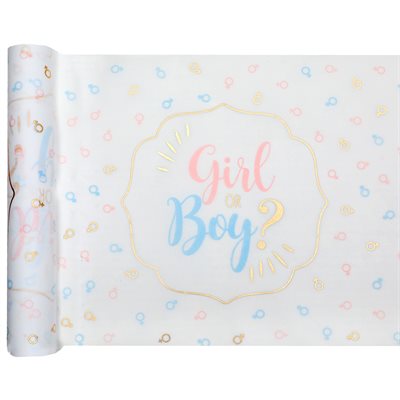 Chemin de table Girl or Boy ? Multicolore 28 cm Rouleau de 3