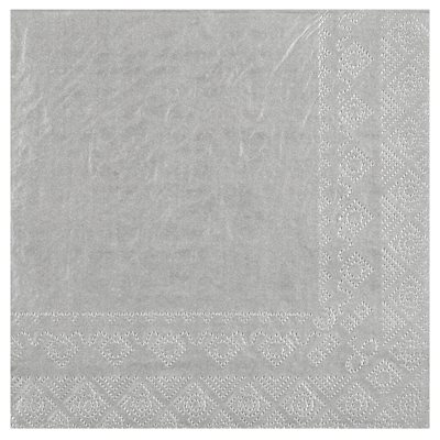 Serviette Crystal Argent Sachet de 25 pièces 33 x 33 cm