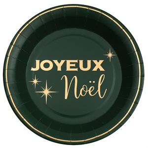 Assiette Noël Chic Vert Ø 22.5 cm Sachet de 10 pièces