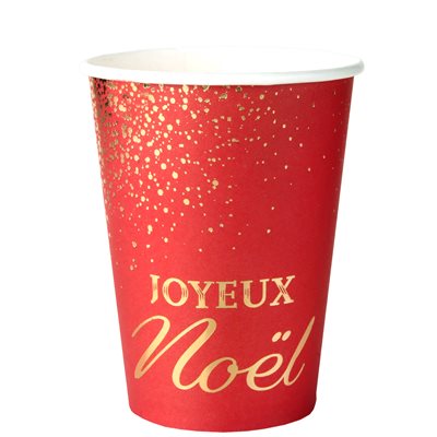 Gobelet Joyeux Noël Scintillant Rouge Ø 7.8 x 9.7 cm / 27cl