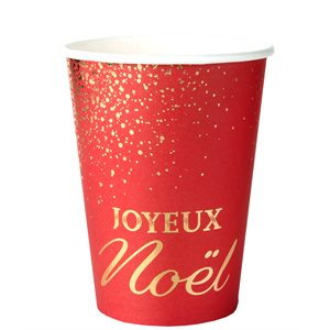 Gobelet Joyeux Noël Scintillant Rouge Ø 7.8 x 9.7 cm / 27cl