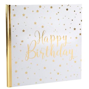 Livre d'or Happy Birthday Blanc 24 x 24 cm Sachet d'1 pièce