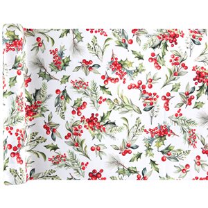 Chemin de table Houx 28 cm Rouleau de 2.5 mètres