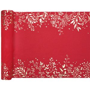 Chemin de table Feuilles d'hiver Rouge 27 cm Rouleau de 2.5