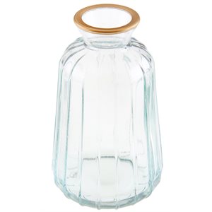 Vase conique doré Transparent Ø 6.5 x 11 cm La pièce