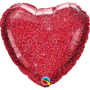 M.18'' COEUR ROUGE GLITTER GRAPHIC