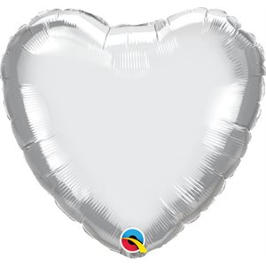 18''M.CHROME SILVER HEART