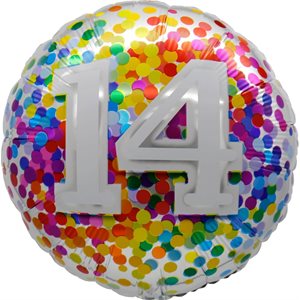 "18"" 14 Rainbow Confetti Balloon Airise"