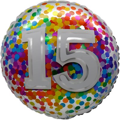 "18"" 15 Rainbow Confetti Balloon Airise"