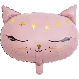 Ballon rose en forme de chat Kitty de 18 pouces