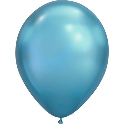 "Chromed Blue / Bleu Chromé (50CT) Party Zone 12"" Latex Ballo