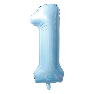 "34"" Baby Blue Number 1 Balloon"