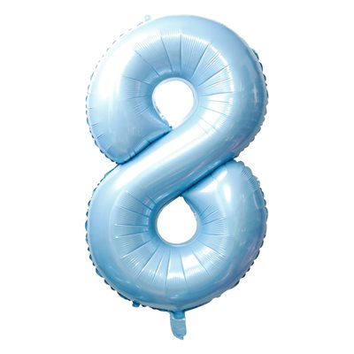 "34"" Baby Blue Number 8 Balloon"