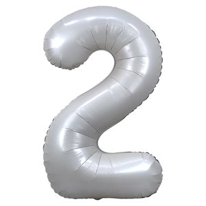 "34"" Chrome White Number 2 Airise Balloon"